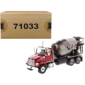 Diecast Masters 1/50 Concrete Mixer Truck Western Star 4700 SF Metallic Red/Gray