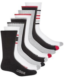 Club Room Mens Crew Socks - 8-Pack Black ONE SIZE BLACK Size OSFA REG メンズ