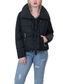 JOUJOU Womens Pillow Collar Puffer Jacker Stylish & Trendy Coat Black Large レディース