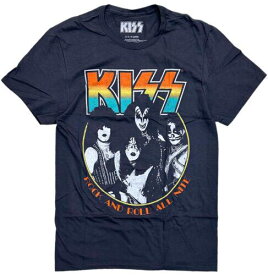 KISS Hard Rock Heavy Metal Band Men's Distressed Print Vintage Retro Tee T-Shirt メンズ