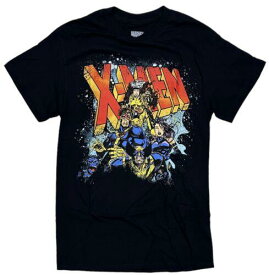 Marvel Comics Men's Official Merchandise X-Men Group Character Black Tee T-Shirt メンズ