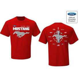 Checkered Flag Sports チェッカード フラッグ Ford Mustang Men's Official Licensed Logo Tee T-Shirt - Red メンズ