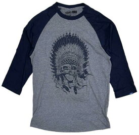 バンズ Vans Off The Wall Men's Indian Skull 3/4 Raglan Sleeve Tee T-Shirt メンズ