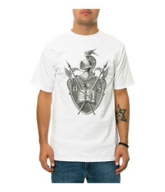 Black Scale Mens the Knighted Crest Graphic T-Shirt White Small メンズ