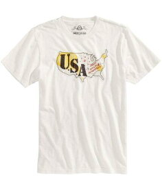 American Rag Mens Usa Embroidered Embellished T-Shirt Off-White X-Large メンズ