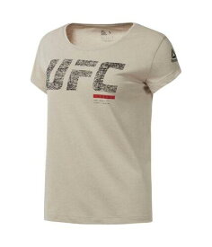 リーボック Reebok Womens UFC FC Fight Week Graphic T-Shirt Beige Medium レディース