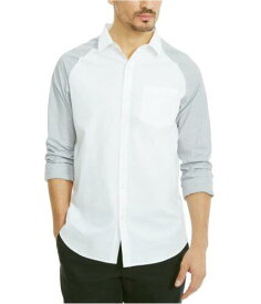 ケネスコール Kenneth Cole Mens Pocket Raglan Button Up Shirt White XX-Large メンズ