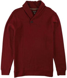 Tasso Elba Mens Textu red Shawl-Collar Pullover Sweater Red Medium メンズ