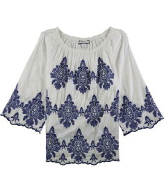 Charter Club Womens Embroidered Off the Shoulder Blouse White Small レディース