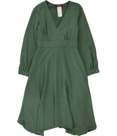 MaxMara Womens Solid A-line Dress Green 10 レディース