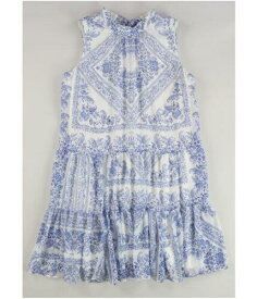 カルバンクライン Calvin Klein Womens Paisley Drop Waist Mini Dress Blue 10P レディース