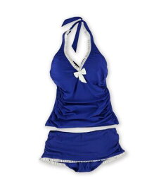 Profile Womens Trimmed Ruffle Skirt 2 Piece Tankini Blue 34D レディース