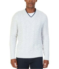 ノーティカ Nautica Mens Cable Pullover Sweater Grey Medium メンズ