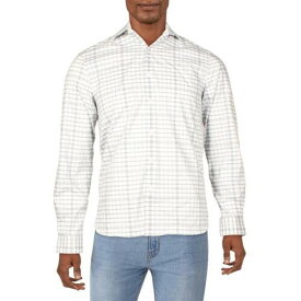 Van Heusen Mens White Slim Fit Button-Down Shirt 14-14.5 32/33 S メンズ