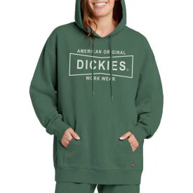 ディッキーズ Dickies Womens Green Cotton Logo Hoodie Hooded Sweatshirt Top S レディース