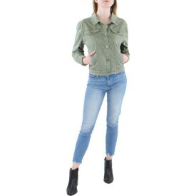 Rubberband Jeans Womens Green Denim Lightweight Denim Jacket Coat L レディース
