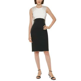 カルバンクライン Calvin Klein Womens Embellished Knee Sleeveless Sheath Dress レディース