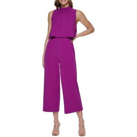 ディーケーエヌワイ DKNY Womens Purple Ruched Sleeveless Formal Jumpsuit 12 レディース