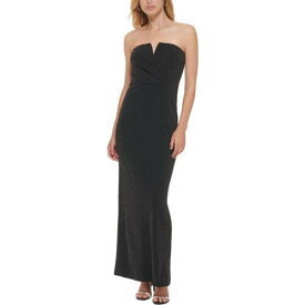 カルバンクライン Calvin Klein Womens Black Strapless V Neck Slit Evening Dress 16 レディース