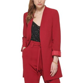 カルバンクライン Calvin Klein Womens Red Office Open-Front Blazer Jacket Petites 4P レディース