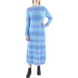 ヴィンス Vince Womens Blue Knit Long Long Sleeve Sweaterdress XS レディース