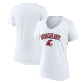 ファナティクス ブランド Women's Fanatics Branded White Washington State Cougars Campus V-Neck T-Shirt レディース