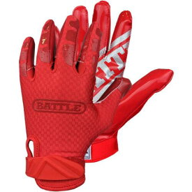 Battle Sports Triple Threat Adult Football Receiver Gloves - Red ユニセックス