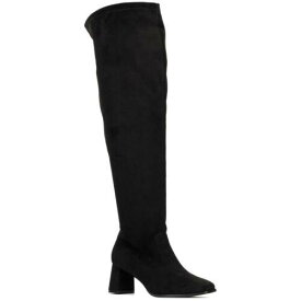 Fashion to Figure Womens Black Over-The-Knee Boots 9 Wide (C D W) レディース
