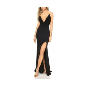 Katie May Womens Saylor Black Crepe V-Neck Formal Evening Dress Gown S レディース