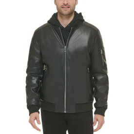 カルバンクライン Calvin Klein Mens Faux Leather Bomber Jacket メンズ