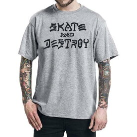 Thrasher Men's Skate And Destroy Short Sleeve T Shirt Gray Clothing Apparel S... メンズ