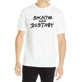 Thrasher Men's Skate And Destroy Short Sleeve T Shirt White Clothing Apparel ... メンズ
