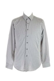 Alfani New Silver Fitted Texture Stripe Dress Shirt 15 34-35 M メンズ