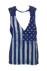 ProjectSocial Project Social Blue Stars Stripes Graphic Tank Top M レディース