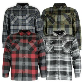 Maxxsel Men's Fleece Lined Button Front Side Pockets Flannel Plaid Shirt Jacket メンズ