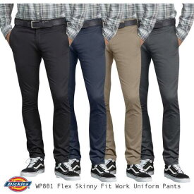 ディッキーズ Dickies Men's WP801 Flex Skinny Fit Straight Leg Twill Work Uniform Pants メンズ