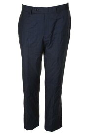 Alfani Mens Medium Blue Solid Travel Flat Front Slim Fit Dress Pants 36X30 メンズ