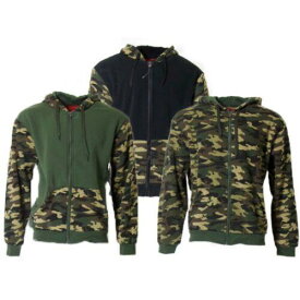 Maximos Mens Army Camo Zip Up Hoodie Sherpa Fleece Lining Sweater Jacket メンズ