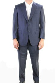 カナリ Canali Navy Men's Pinstriped 2 PC Suit 50 (40 US) メンズ