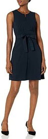 Lark & Ro Womens Sleeveless Crew Neck Belted A-Line Dress with Pockets Size 12 レディース
