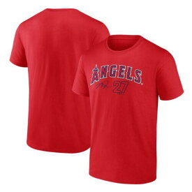 Men's Fanatics Mike Trout Red Los Angeles Angels Player Name & Number T-Shirt メンズ