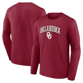 Men's Fanatics Crimson Oklahoma Sooners Campus Long Sleeve T-Shirt メンズ