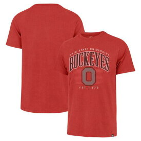 フォーセヴン Men's '47 Scarlet Ohio State Buckeyes Double Header Franklin T-Shirt メンズ
