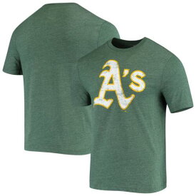 Men's Fanatics Green Oakland Athletics Weathered Official Logo Tri-Blend T-Shirt メンズ