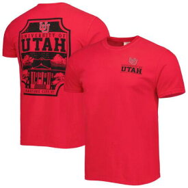 Image One イメージ ワン Men's Red Utah Utes Logo Campus Icon T-Shirt メンズ