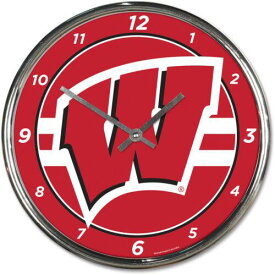 ウィンクラフト WinCraft Wisconsin Badgers Chrome Wall Clock ユニセックス