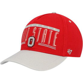 フォーセヴン Men's '47 Scarlet Ohio State Buckeyes Double Header Hitch Adjustable Hat メンズ