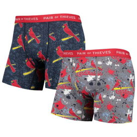 Men's Pair of Thieves Gray/Navy St. Louis Cardinals Super Fit 2-Pack Boxer メンズ