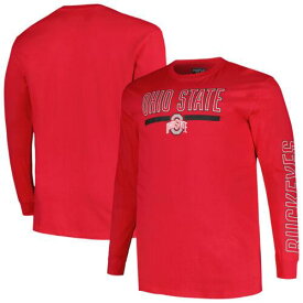 Men's Profile Scarlet Ohio State Buckeyes Big & Tall Two-Hit Graphic Long Sleeve メンズ