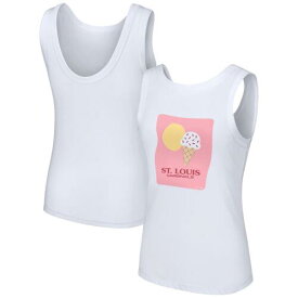 Women's Lusso Style White St. Louis Cardinals Lindy Tank Top レディース